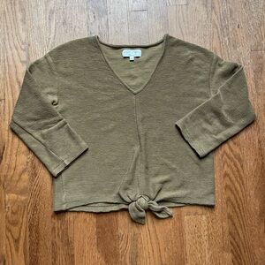 Madewell V-Neck Olive Sweater